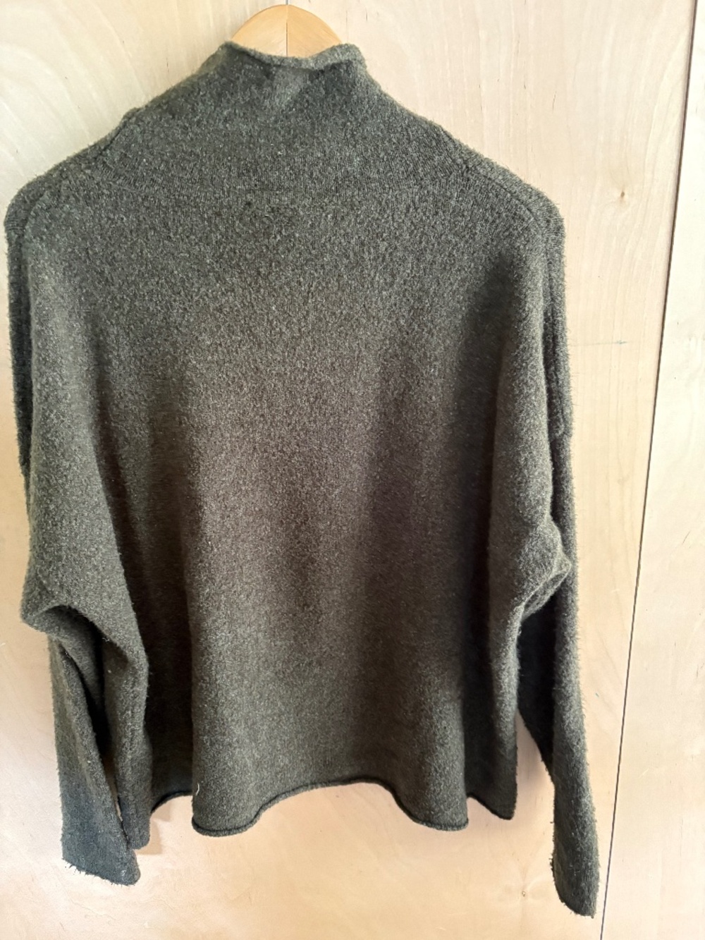 French Connection Hunter Green Pullover Sz M Mockneck Boxy Oversized